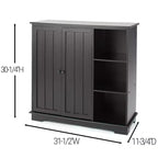 Meuble en bois Lakeside Collection Beadboard avec 3 étagères de rangement et placard -