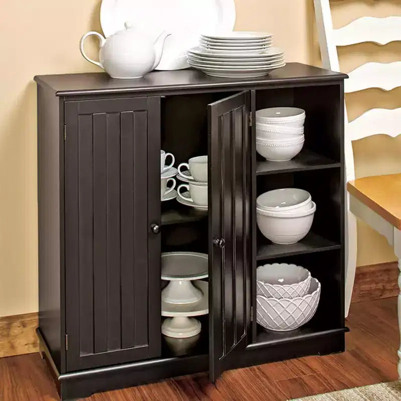 Meuble en bois Lakeside Collection Beadboard avec 3 étagères de rangement et placard -