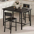 Dining Table Set for 4 with/Footrest & Corner Protector, 5-Piece Kitchen Table Set with Counter Height Table & 4 Upholstered Bar Stools