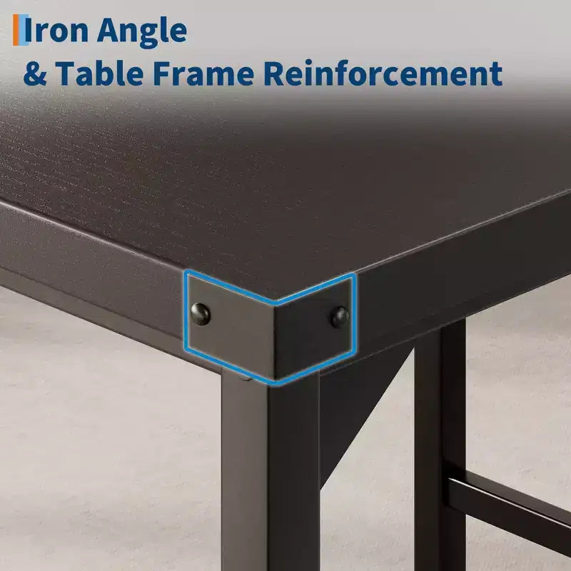 Ensemble table de salle à manger pour 4 avec repose-pieds et protection d'angle, ensemble de table de cuisine 5 pièces avec table de hauteur comptoir et 4 tabourets de bar rembourrés