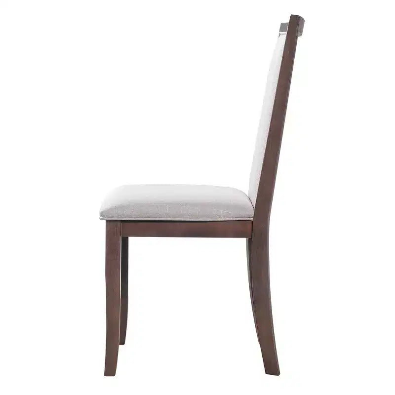 Ensemble de salle à manger Whisen 5 pièces style ferme avec table ronde extensible et 4 chaises tapissées