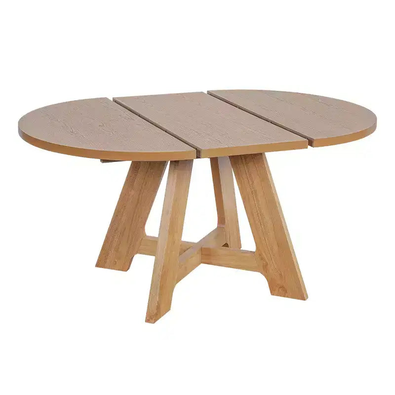 Ensemble de salle à manger Whisen 5 pièces style ferme avec table ronde extensible et 4 chaises tapissées
