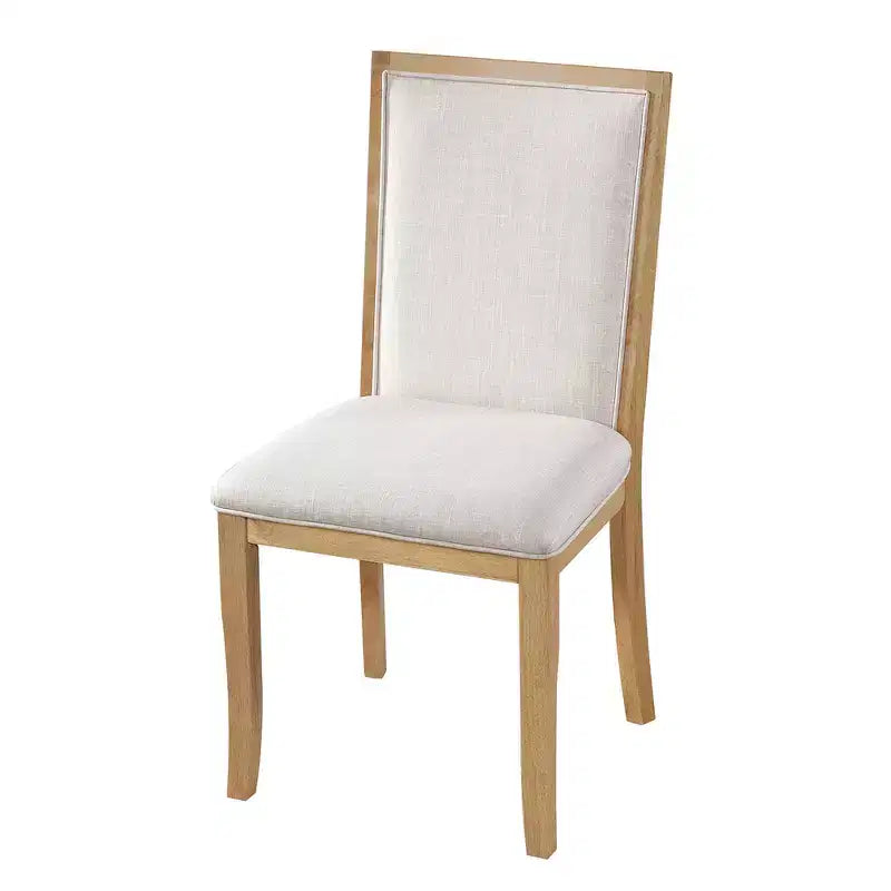 Ensemble de salle à manger Whisen 5 pièces style ferme avec table ronde extensible et 4 chaises tapissées