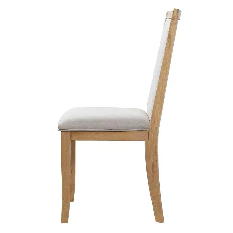 Ensemble de salle à manger Whisen 5 pièces style ferme avec table ronde extensible et 4 chaises tapissées