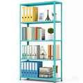 5-Tier Heavy-Duty Metal Storage Rack - Adjustable Steel Shelving Unit for Garage, Kitchen - 68H x 35W x 12D Industrial Utility Shelf - Light Green