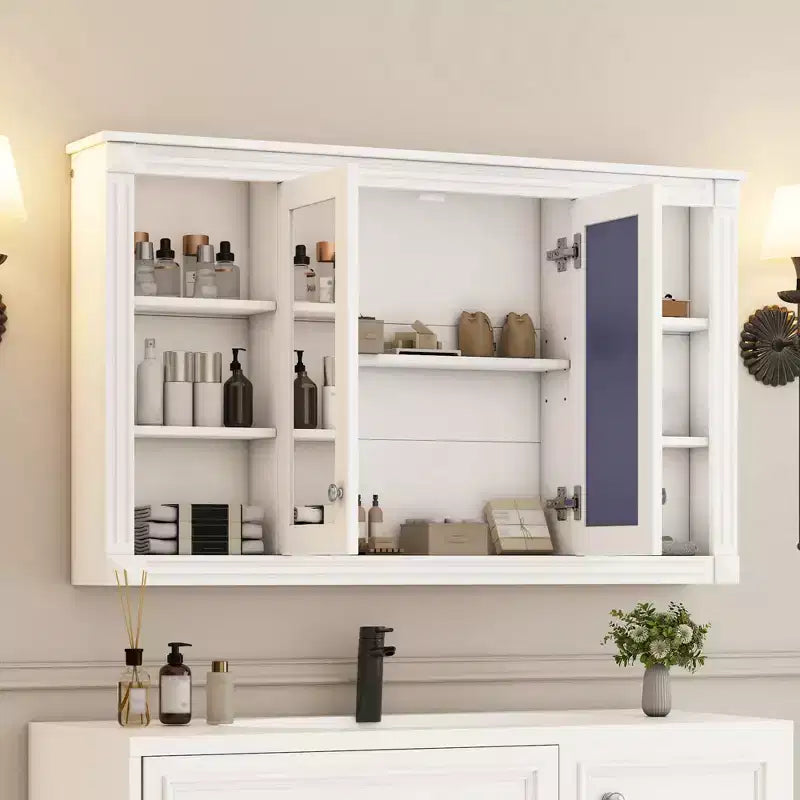Armoire à pharmacie murale GDFStudio Pablo avec étagères réglables et ouvertes