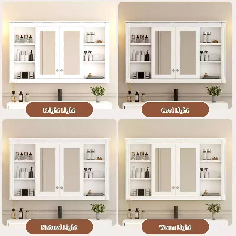 Armoire à pharmacie murale GDFStudio Pablo avec étagères réglables et ouvertes