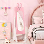 Ensemble coiffeuse rose pour enfants avec miroir et chaise, avec armoire à bijoux
