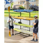 COZONY Heavy-Duty Kayak Storage Rack for 4 Kayaks, 4-Layer Freestanding Rack with Wheels & Hanging Straps
