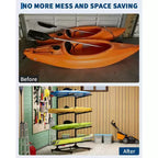 Support de rangement robuste pour 4 kayaks COZONY, support autoportant à 4 niveaux avec roues et sangles de suspension