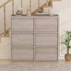 Meuble à chaussures avec 3 tiroirs basculants, meuble à chaussures en bois avec étagères réglables, organiseur de rangement de chaussures à 4 niveaux pour entrée, couloir, salon