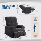 Fauteuil inclinable, pivotant et berçant avec support lombaire - Fauteuil à bascule manuel en chenille pour salon, chambre à coucher ou chambre d'enfant