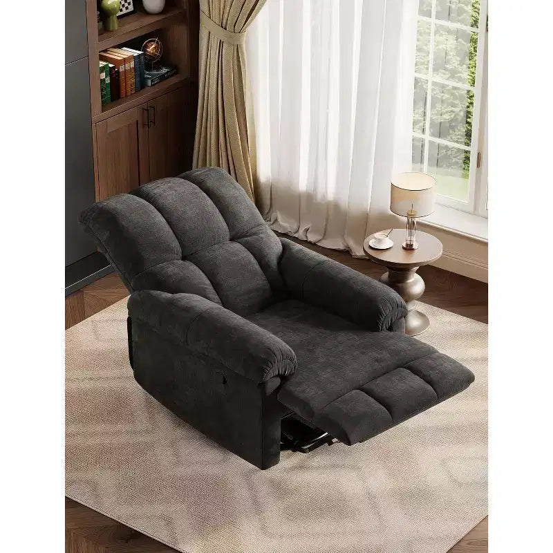 Fauteuil inclinable, pivotant et berçant avec support lombaire - Fauteuil à bascule manuel en chenille pour salon, chambre à coucher ou chambre d'enfant
