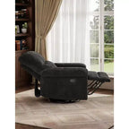 Fauteuil inclinable, pivotant et berçant avec support lombaire - Fauteuil à bascule manuel en chenille pour salon, chambre à coucher ou chambre d'enfant