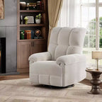 Swivel Rocking Recliner Chair with Lumbar Support - Manual Chenille Glider for Living Room Bedroom Nursery