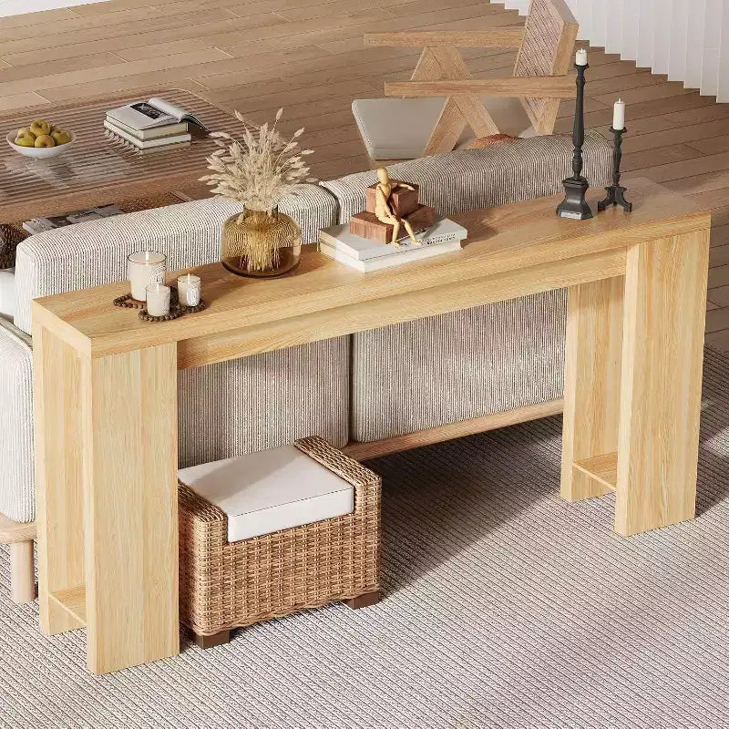 Console de ferme 70,9 pouces de long, table d'appoint rectangulaire étroite en bois pour la maison et le bureau, montage facile