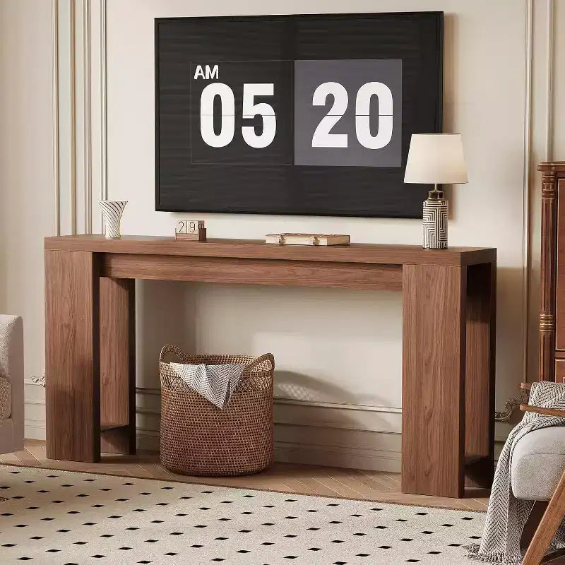 Console de ferme 70,9 pouces de long, table d'appoint rectangulaire étroite en bois pour la maison et le bureau, montage facile