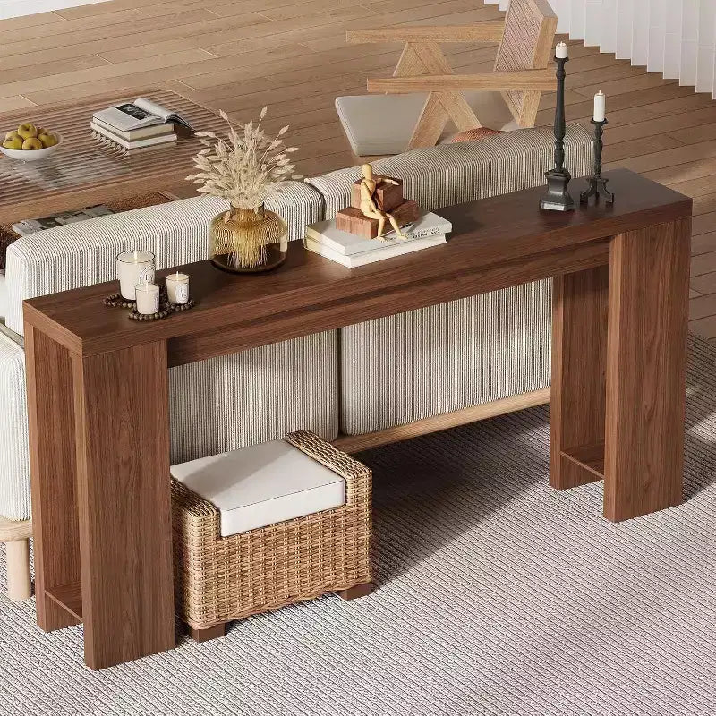 Console de ferme 70,9 pouces de long, table d'appoint rectangulaire étroite en bois pour la maison et le bureau, montage facile