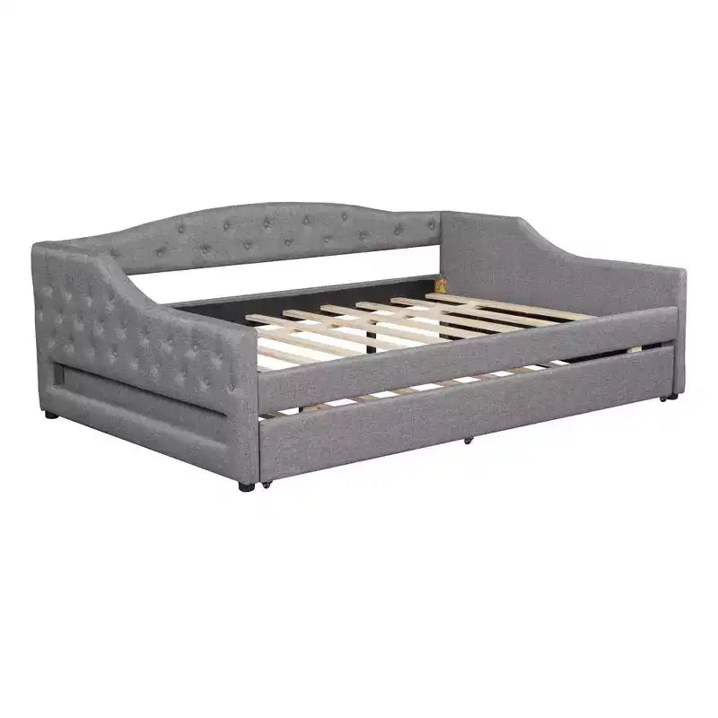 Lit de Repos Moderne en Lin Rembourré Luxystar avec Lit Gigogne