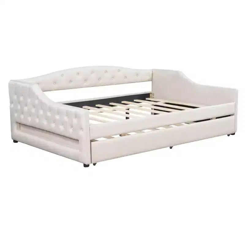 Lit de Repos Moderne en Lin Rembourré Luxystar avec Lit Gigogne