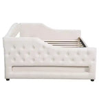 Lit de Repos Moderne en Lin Rembourré Luxystar avec Lit Gigogne