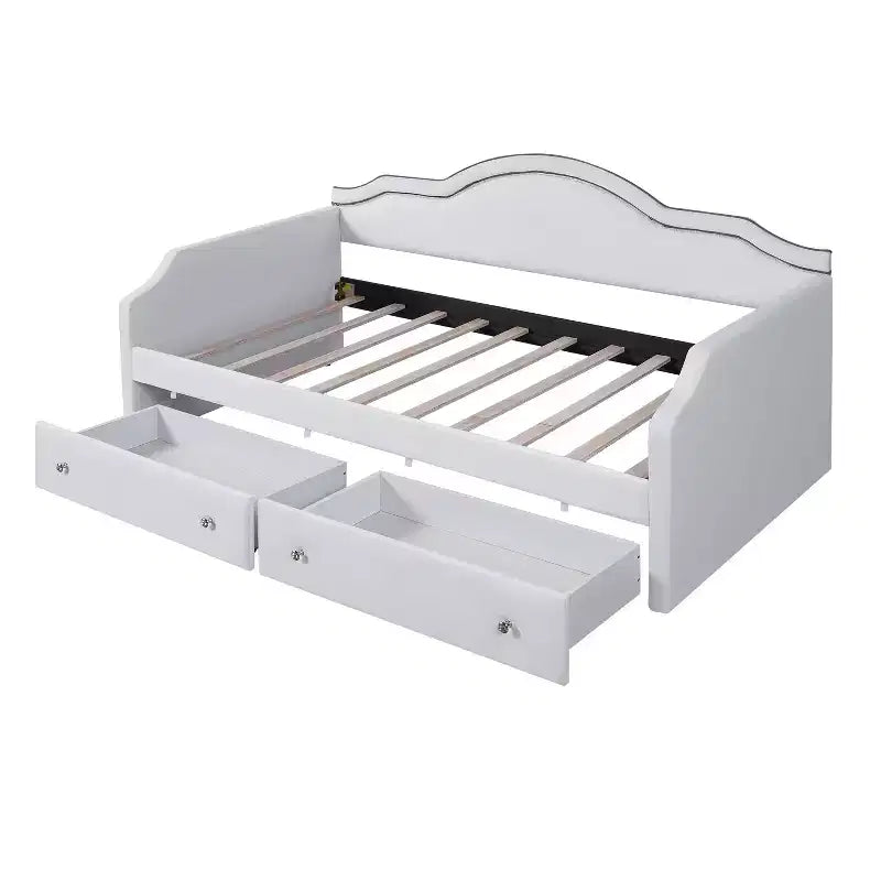 Lit de repos Luxystar tapissé en velours avec 2 tiroirs