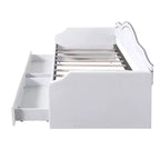 Lit de repos Luxystar tapissé en velours avec 2 tiroirs