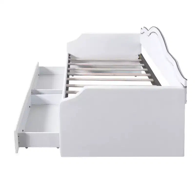 Lit de repos Luxystar tapissé en velours avec 2 tiroirs