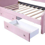 Lit de repos Luxystar tapissé en velours avec 2 tiroirs