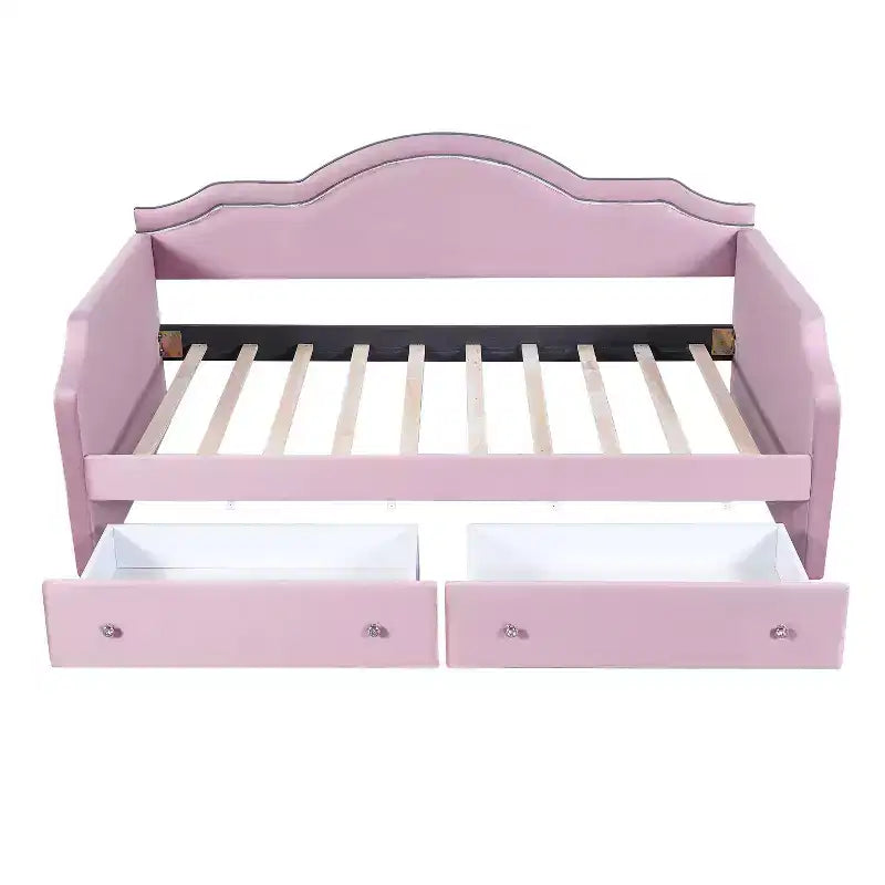 Lit de repos Luxystar tapissé en velours avec 2 tiroirs