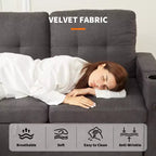 COZONY Canapé-lit d'angle en L 84" avec lit gigogne, méridienne de rangement réversible et porte-gobelets pour salon
