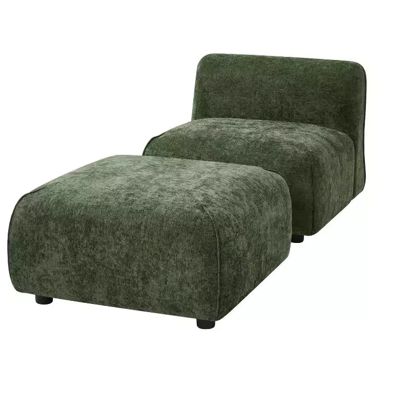 Fauteuil d'appoint rembourré avec pouf Lazy Single Sofa Lounge Chair Fauteuil de loisirs rembourré doux - ModernLuxe