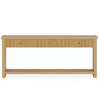 Console, longue table de canapé en bois avec 3 tiroirs