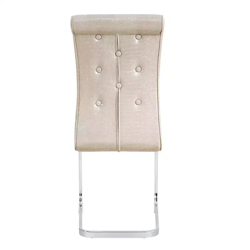 Lot de 2 chaises de salle à manger rétro en similicuir façon peau d'alligator avec détails de boucle en cristal