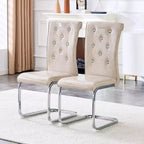 Lot de 2 chaises de salle à manger rétro en similicuir façon peau d'alligator avec détails de boucle en cristal