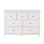 Commode moderne à 7 tiroirs, avec poignées métalliques, pour rangement de chambre à coucher