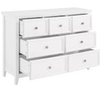 Commode moderne à 7 tiroirs, avec poignées métalliques, pour rangement de chambre à coucher