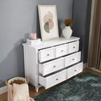 Commode moderne à 7 tiroirs, avec poignées métalliques, pour rangement de chambre à coucher