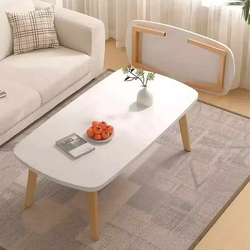Table basse pliante en bois, Table d'appoint pliante pour ordinateur portable pour petits espaces, Table d'étude basse pour s'asseoir au sol pour le salon, la chambre à coucher, le bureau, le magasin