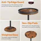 ACOINEL Petite table d'appoint ronde, table à martini/café avec piédestal, table de chevet rustique marron pour petits espaces