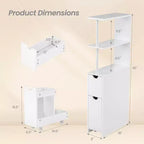 Meuble de rangement étroit Costway avec étagères ouvertes, tiroir coulissant et chariot sur roulettes pour la cuisine