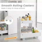 Meuble de rangement étroit Costway avec étagères ouvertes, tiroir coulissant et chariot sur roulettes pour la cuisine