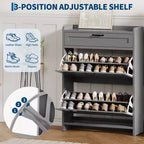 Meuble à chaussures pivotant moderne, Rangement peu encombrant pour entrées, Durable et élégant, Montage facile, Idéal pour les foyers occupés