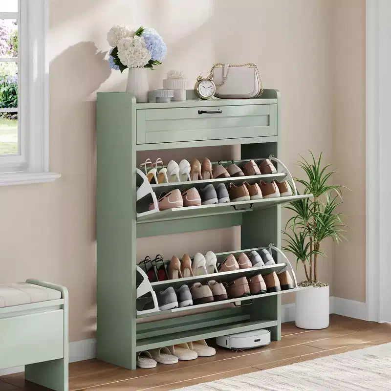 Meuble à chaussures pivotant moderne, Rangement peu encombrant pour entrées, Durable et élégant, Montage facile, Idéal pour les foyers occupés