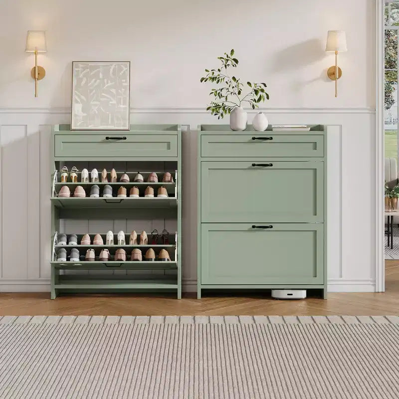 Meuble à chaussures pivotant moderne, Rangement peu encombrant pour entrées, Durable et élégant, Montage facile, Idéal pour les foyers occupés