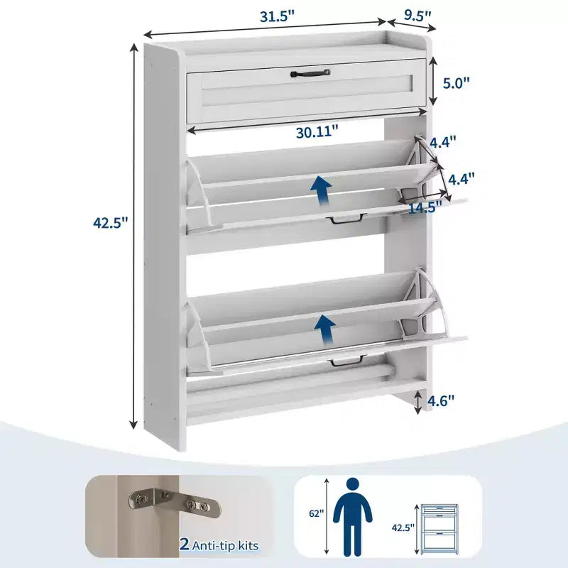 Meuble à chaussures pivotant moderne, Rangement peu encombrant pour entrées, Durable et élégant, Montage facile, Idéal pour les foyers occupés