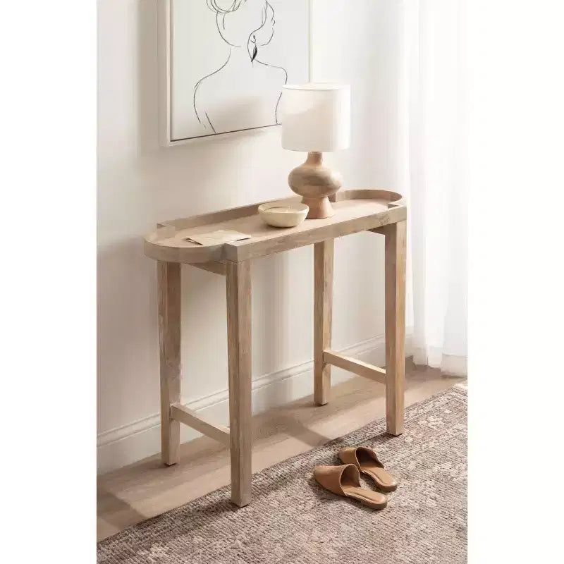 Table console Jovie en bois de Kate and Laurel, 38x14x30, Naturel