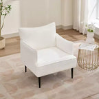 Fauteuil d'appoint, fauteuil moderne en velours côtelé avec accoudoirs rembourrés doux, fauteuil de salon de 136 kg avec pieds coniques en métal pour salon, chambre à coucher