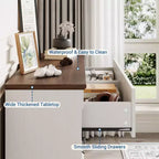 Commode de ferme 47 po avec 6 tiroirs, organiseur de rangement rustique en bois pour chambre à coucher, salon, couloir et entrée