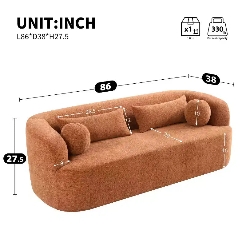 Canapé nuage rembourré en chenille moderne GDFStudio Mason 3 places avec oreillers